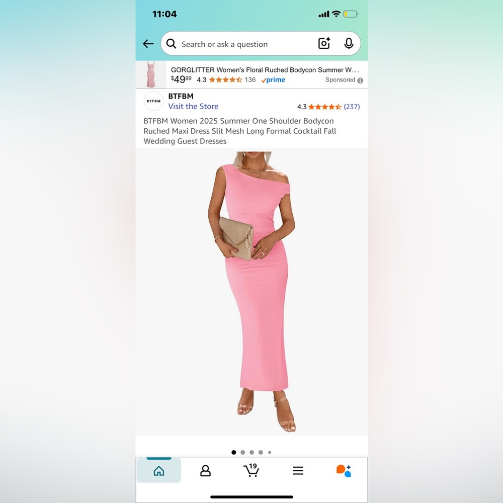 Amazon Pink One-Shoulder Dress